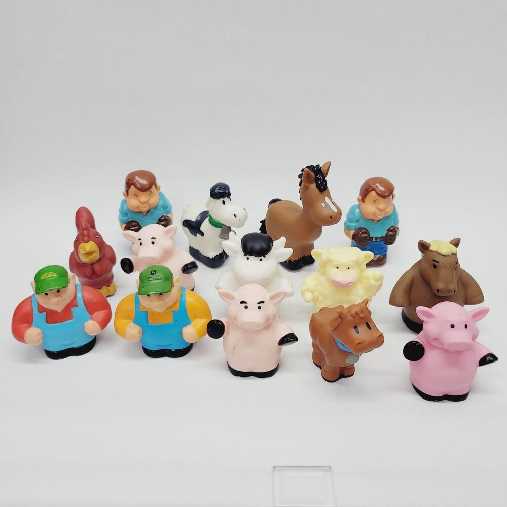 TOMY ERTL John Deere Farm Figures Lot of 14 Replacements Hayride Toys Animals